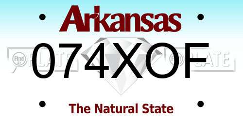 074XOF Arkansas License Plate