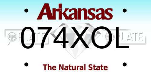 074XOL Arkansas License Plate