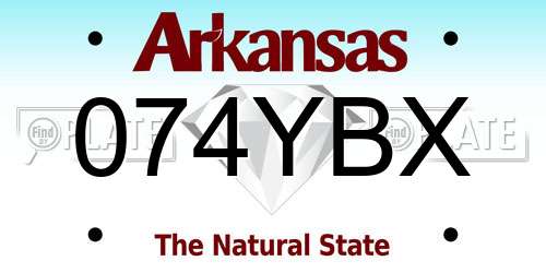 074YBX Arkansas License Plate