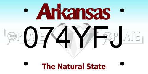 074YFJ Arkansas License Plate