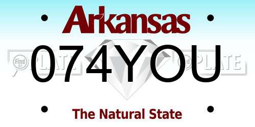 074YOU Arkansas License Plate