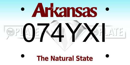 074YXI Arkansas License Plate