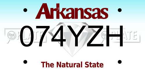 074YZH Arkansas License Plate