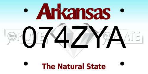 074ZYA Arkansas License Plate