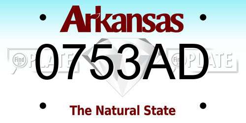 0753AD Arkansas License Plate
