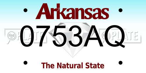 0753AQ Arkansas License Plate