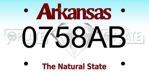 0758AB Arkansas License Plate