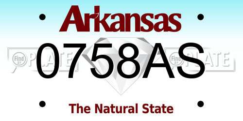 0758AS Arkansas License Plate