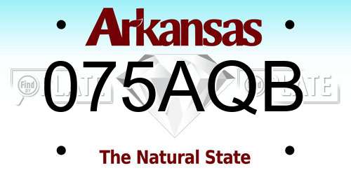 075AQB Arkansas License Plate