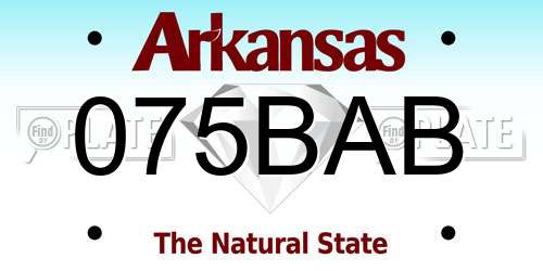075BAB Arkansas License Plate