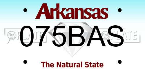 075BAS Arkansas License Plate