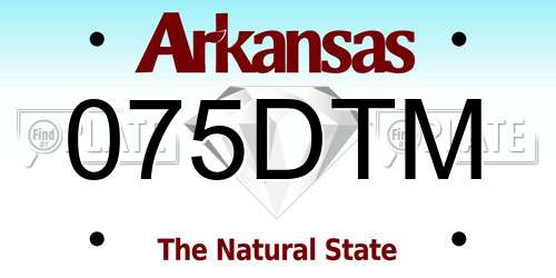075DTM Arkansas License Plate