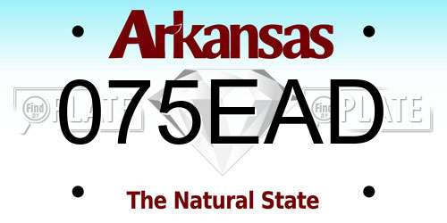 075EAD Arkansas License Plate