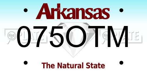075OTM Arkansas License Plate