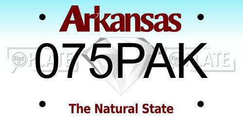 075PAK Arkansas License Plate