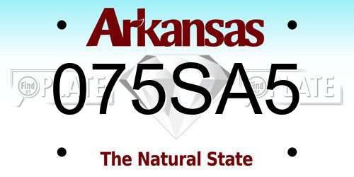 075SA5 Arkansas License Plate