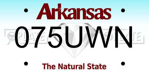 075UWN Arkansas License Plate