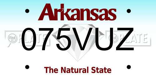 075VUZ Arkansas License Plate