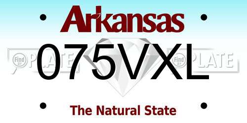 075VXL Arkansas License Plate