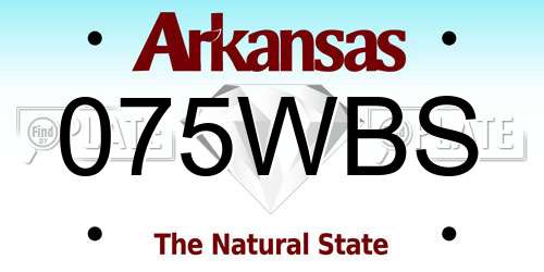 075WBS Arkansas License Plate