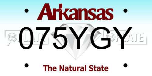 075YGY Arkansas License Plate
