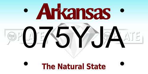 075YJA Arkansas License Plate