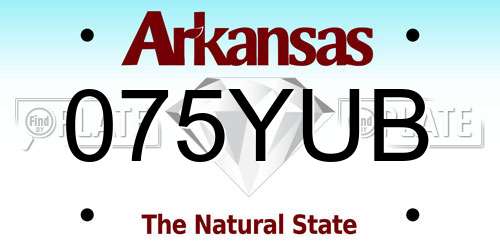 075YUB Arkansas License Plate