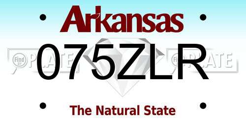 075ZLR Arkansas License Plate