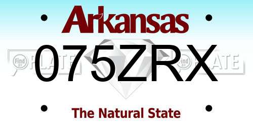 075ZRX Arkansas License Plate