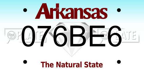 076BE6 Arkansas License Plate