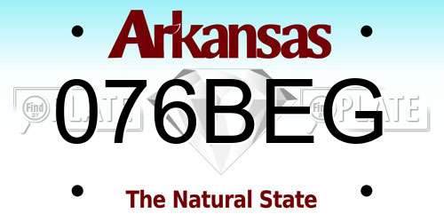 076BEG Arkansas License Plate