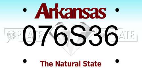 076S36 Arkansas License Plate