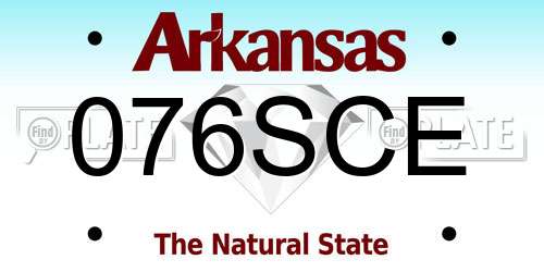 076SCE Arkansas License Plate