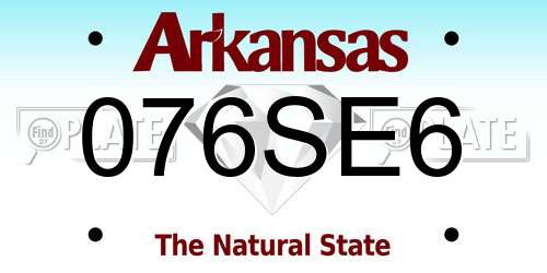 076SE6 Arkansas License Plate