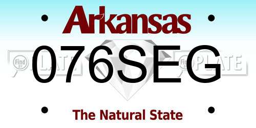 076SEG Arkansas License Plate