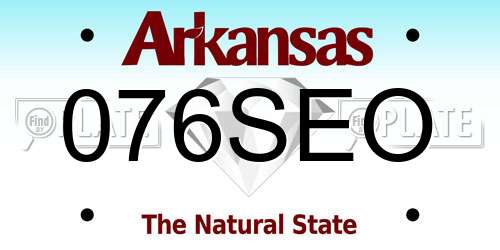 076SEO Arkansas License Plate