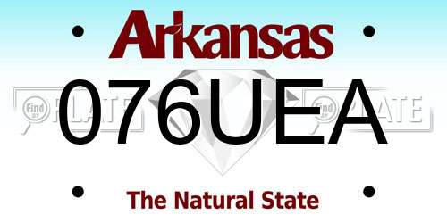 076UEA Arkansas License Plate