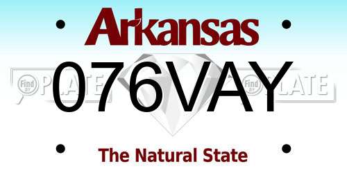 076VAY Arkansas License Plate