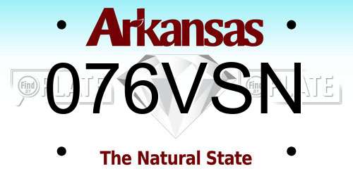 076VSN Arkansas License Plate