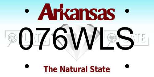 076WLS Arkansas License Plate