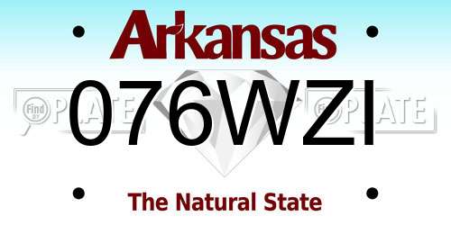 076WZI Arkansas License Plate