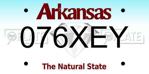 076XEY Arkansas License Plate
