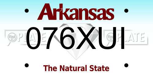 076XUI Arkansas License Plate