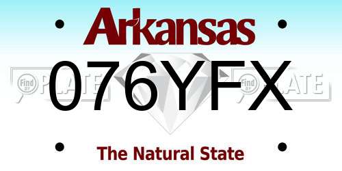 076YFX Arkansas License Plate
