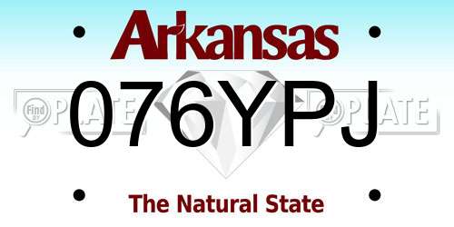 076YPJ Arkansas License Plate