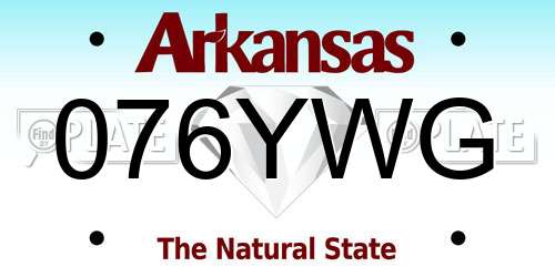 076YWG Arkansas License Plate