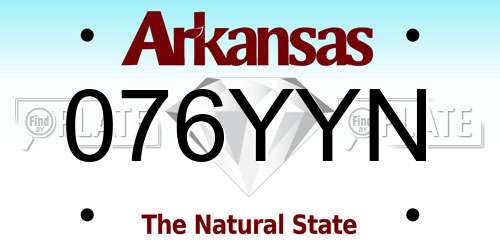 076YYN Arkansas License Plate