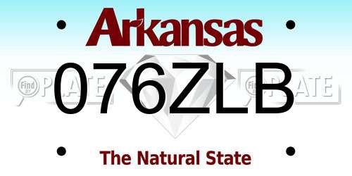076ZLB Arkansas License Plate