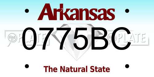 0775BC Arkansas License Plate