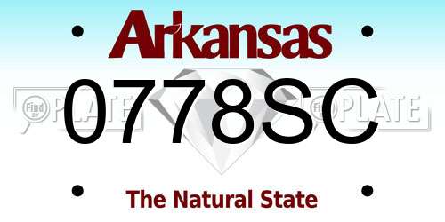 0778SC Arkansas License Plate